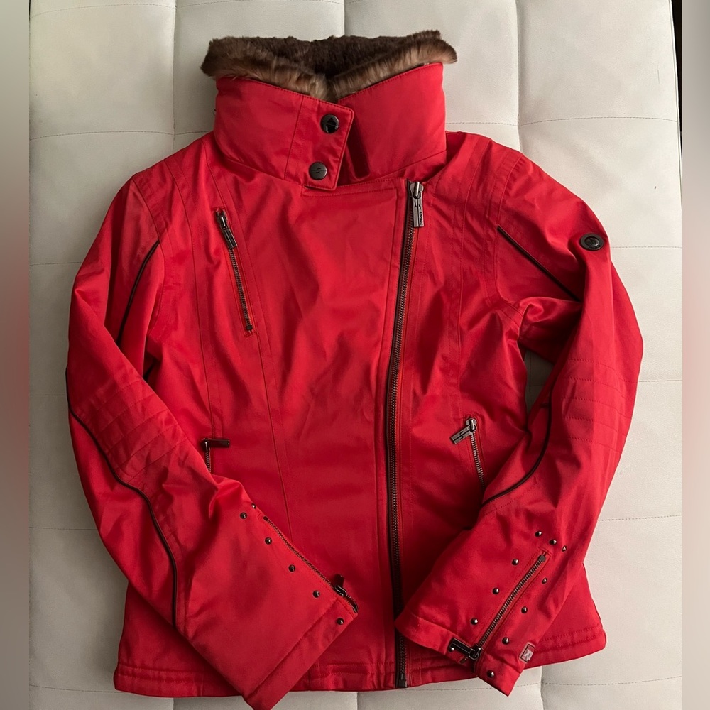 EUC Spyder Res Women’s Ski Coat with Faux Fur Hood Sz 6